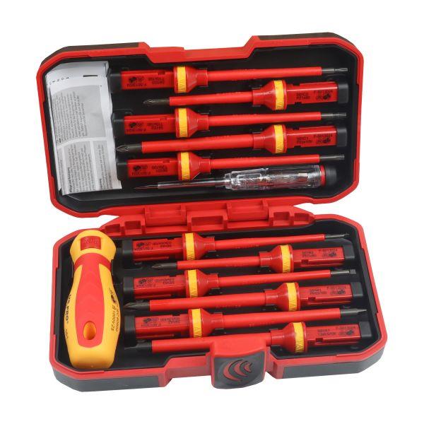 US PRO Tools 13pc Interchangeable VDE Insulated Screwdriver Set 1000V 4631