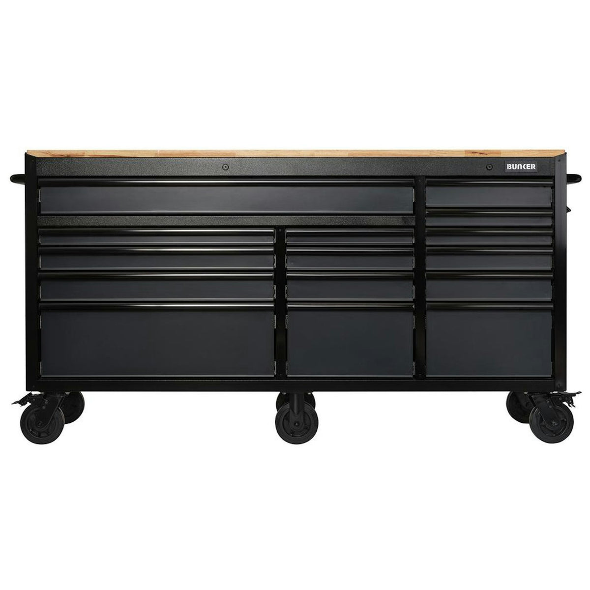 BUNKER 15 Drawer Workbench Roller Tool Cabinet, 72", Grey 27242 - image 2