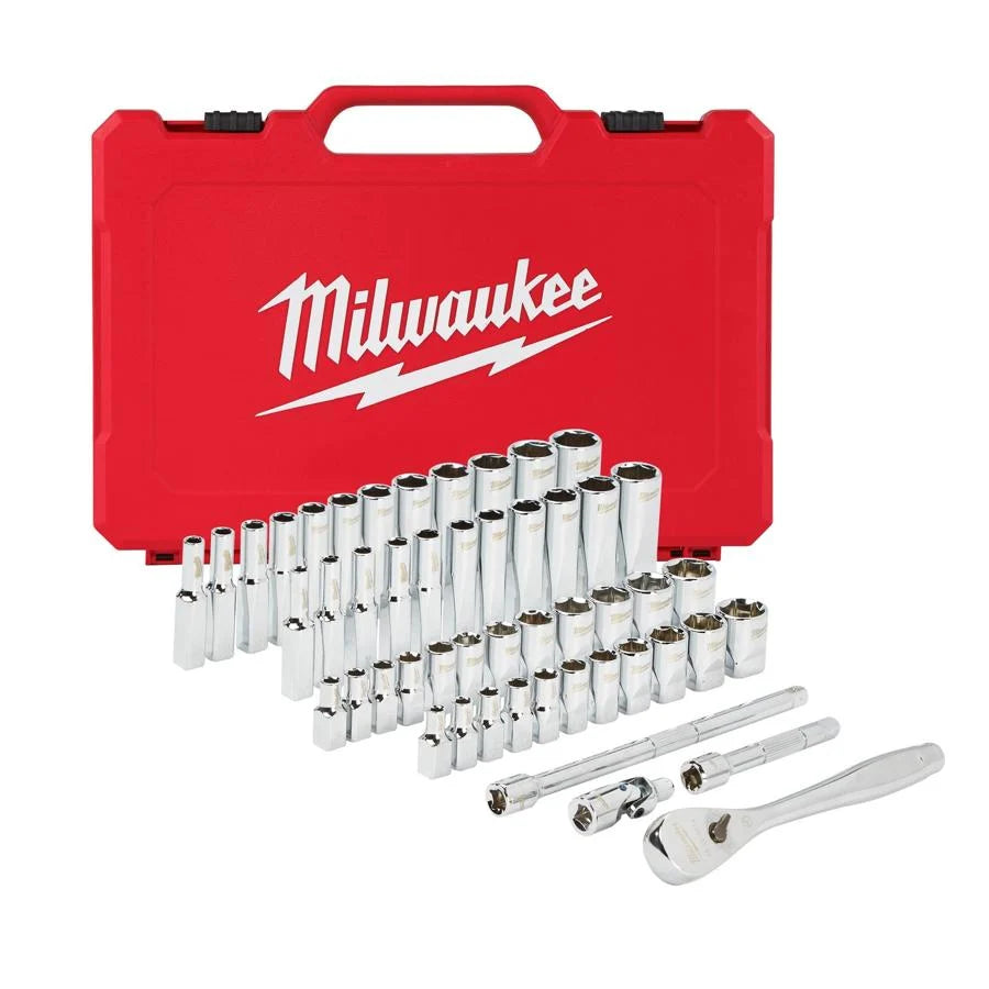 Milwaukee 50 pcs 1/4" DR Ratchet and Socket Set Imperial & Metric 4932464944