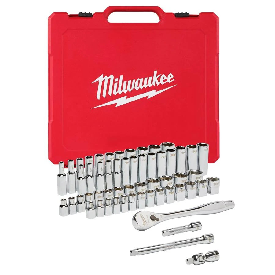 Milwaukee 56 pcs 3/8" DR Ratchet and Socket Set Imperial & Metric 4932464946