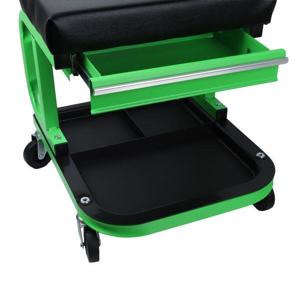 US PRO Tools Mechanics Rolling Stool with Tool Drawer Parts Tray Padded Seat 5068