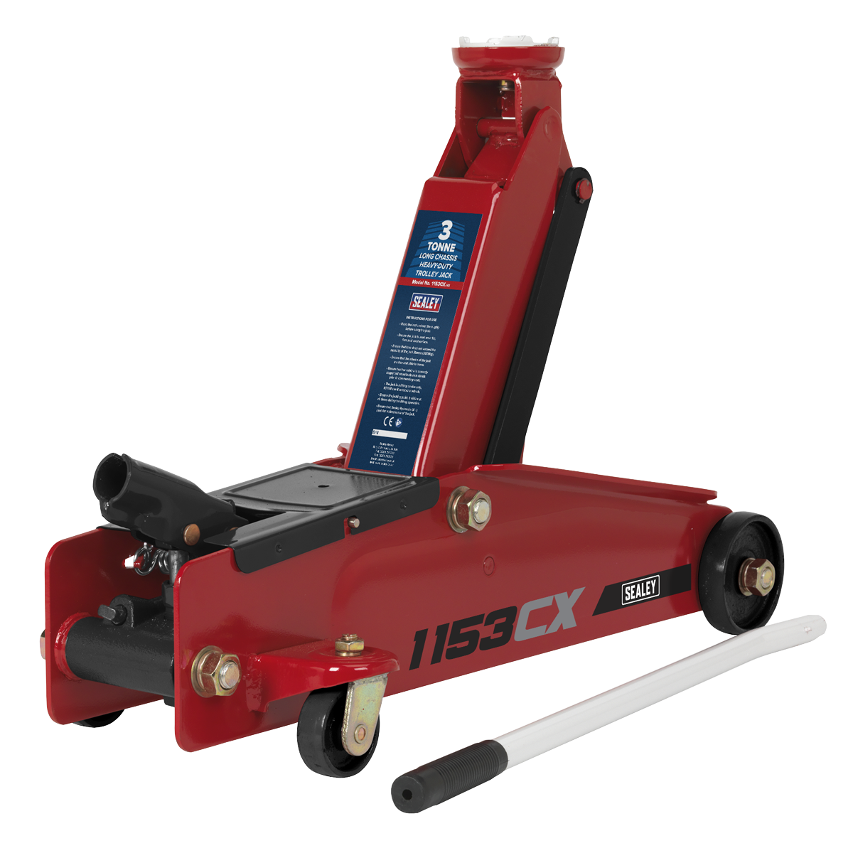 Sealey Heavy-Duty Long Reach Trolley Jack 3 Tonne 1153CX