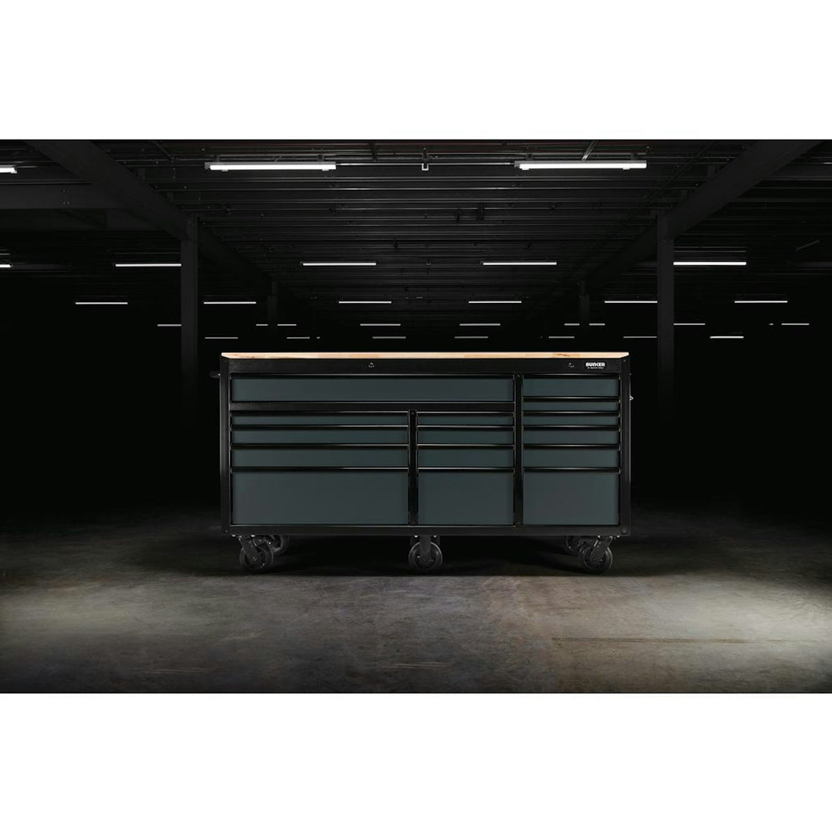 BUNKER 15 Drawer Workbench Roller Tool Cabinet, 72", Grey 27242 - image 14