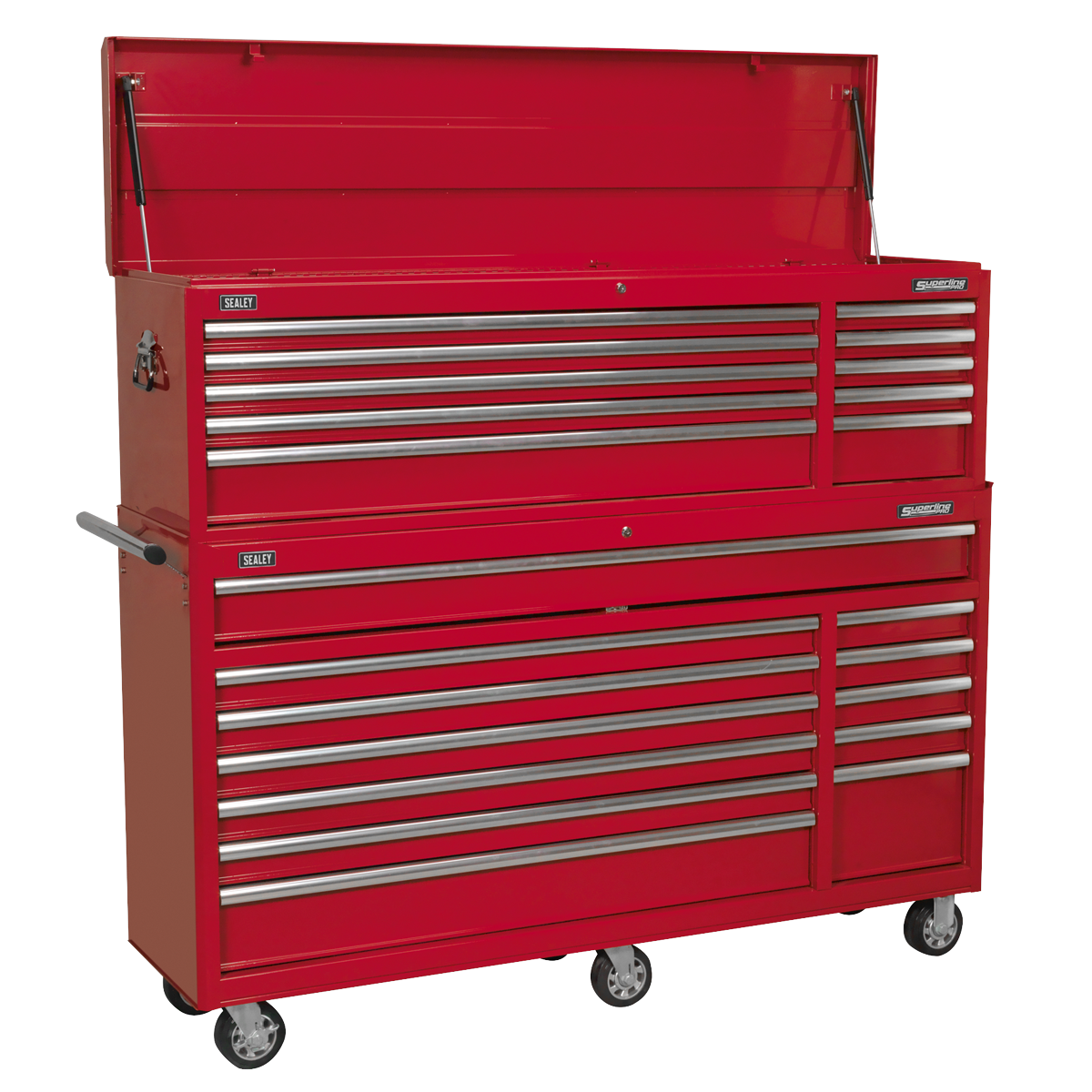 Sealey Topchest & Rollcab Combination 23 Drawer with Ball-Bearing Slides - Red AP66COMBO2