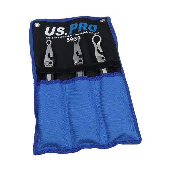 US PRO Tools 3pc 11" Long Reach Round Nose Plier Set 8mm 16mm 22mm 5930