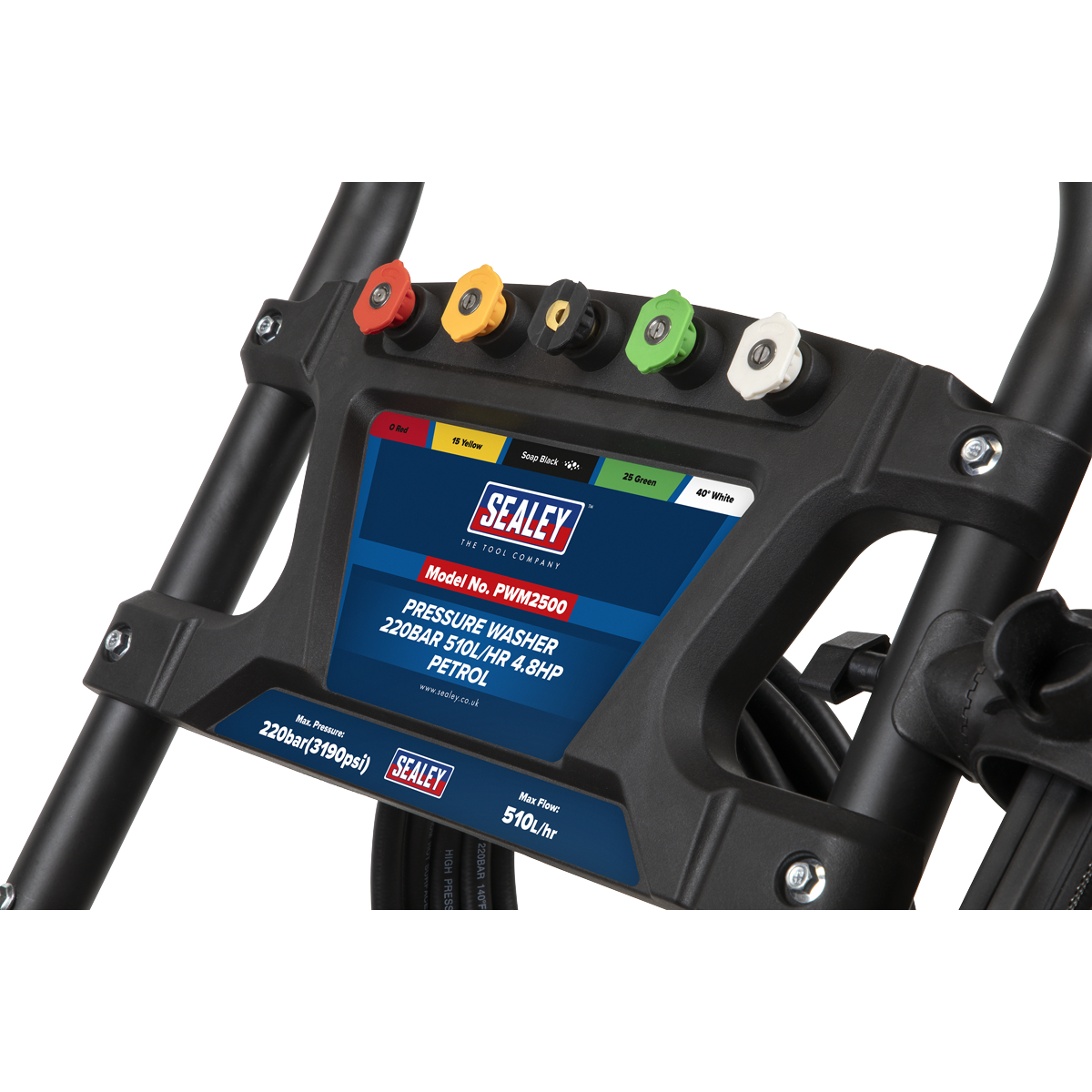 Sealey Pressure Washer 220bar 570L/hr 5.8hp - Petrol PWM2500