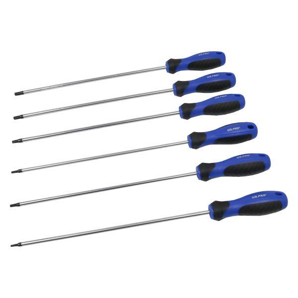 US PRO Tools 6PC Long Tamper Star Torx Screwdrivers T10 - T30 4620