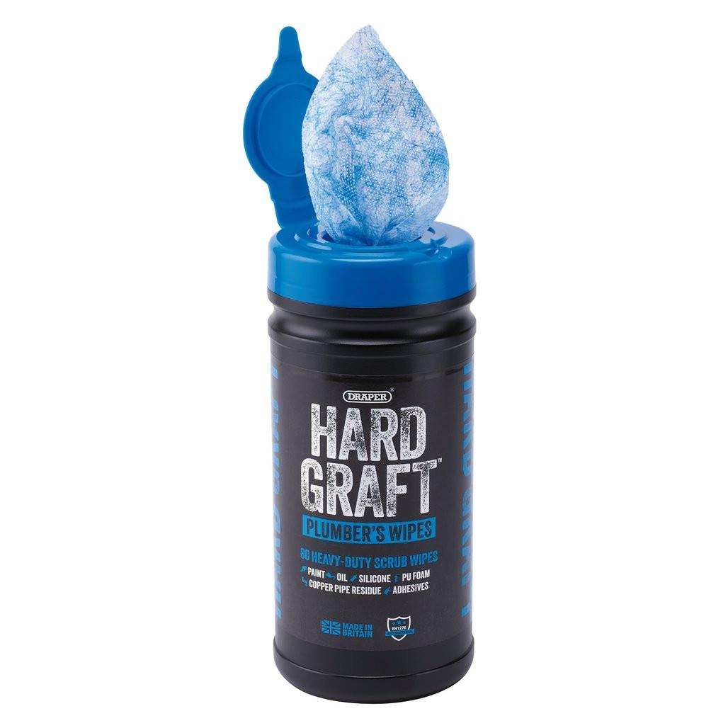 Draper Hard Graft Plumbers Wipes Heavy Duty Tub of 80 12438