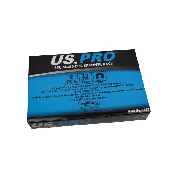 US PRO Tools 2pc Magnetic Spanner Rack - 12 Slots Per Rack 7233