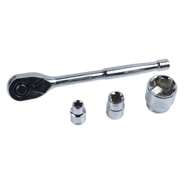 US PRO Tools 19pc 1/2" dr Metric Socket Set, Sockets, Ratchet 8 to 32mm 3270