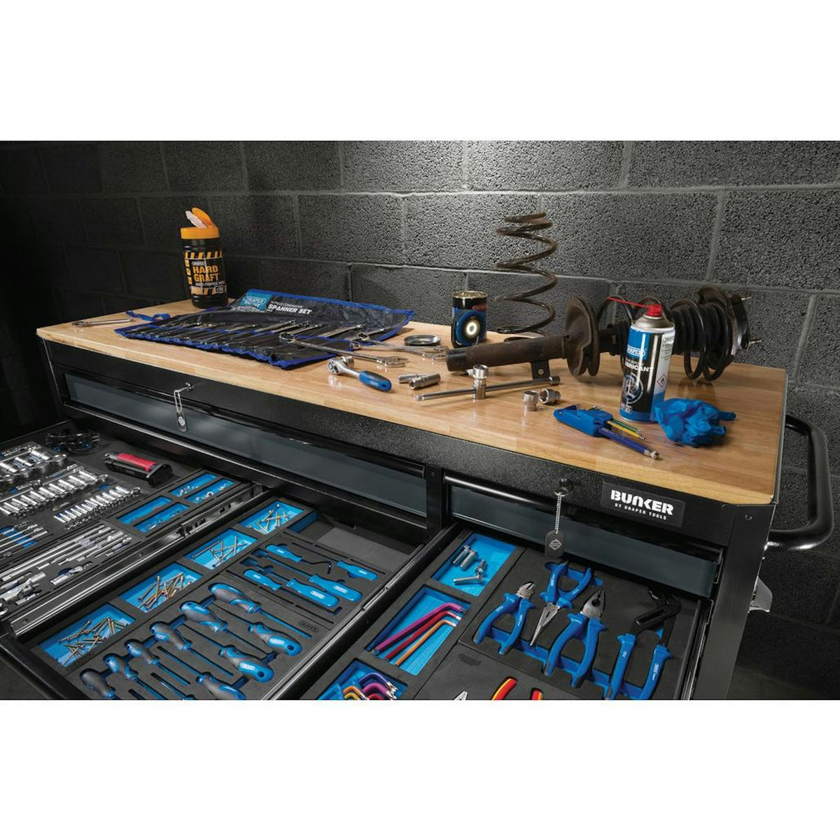 BUNKER 15 Drawer Workbench Roller Tool Cabinet, 72", Grey 27242 - image 15