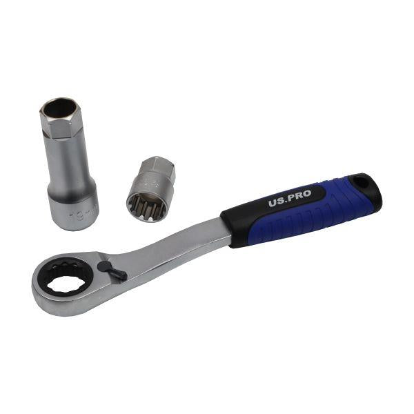 US PRO Tools 17pc Go Through Socket Set With 3/8" & 1/2" Drive Adaptors 7559