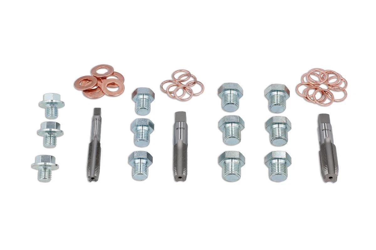 Laser 39pc Oil Drain Plug Thread Repair Kit M11 M13 M15 in EVA Foam Tray 8701