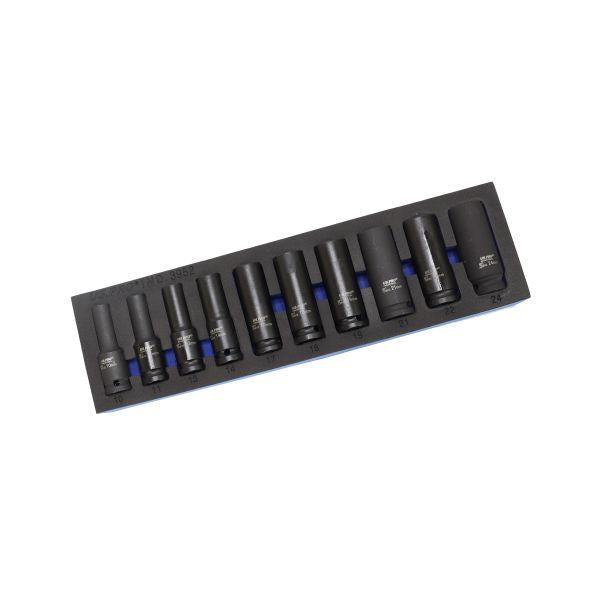 US PRO INDUSTRIAL 10pc 1/2" DR 6PT European Deep Impact Sockets 10 - 24mm 3952