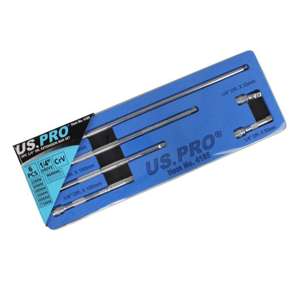 US PRO 6pc 1/4 dr Extension Bar Set 32, 50, 100, 150, 200 & 275mm 4185