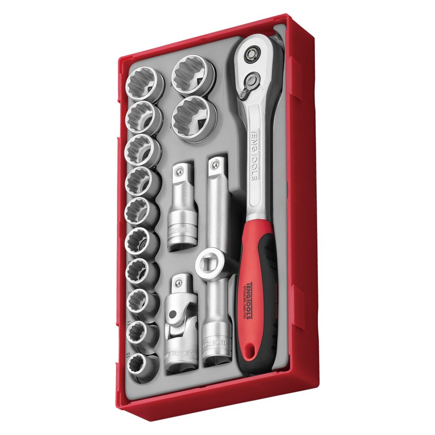Teng Tools 18pc 1/2" Drive 12-Point Socket Set 10-32mm TT1218
