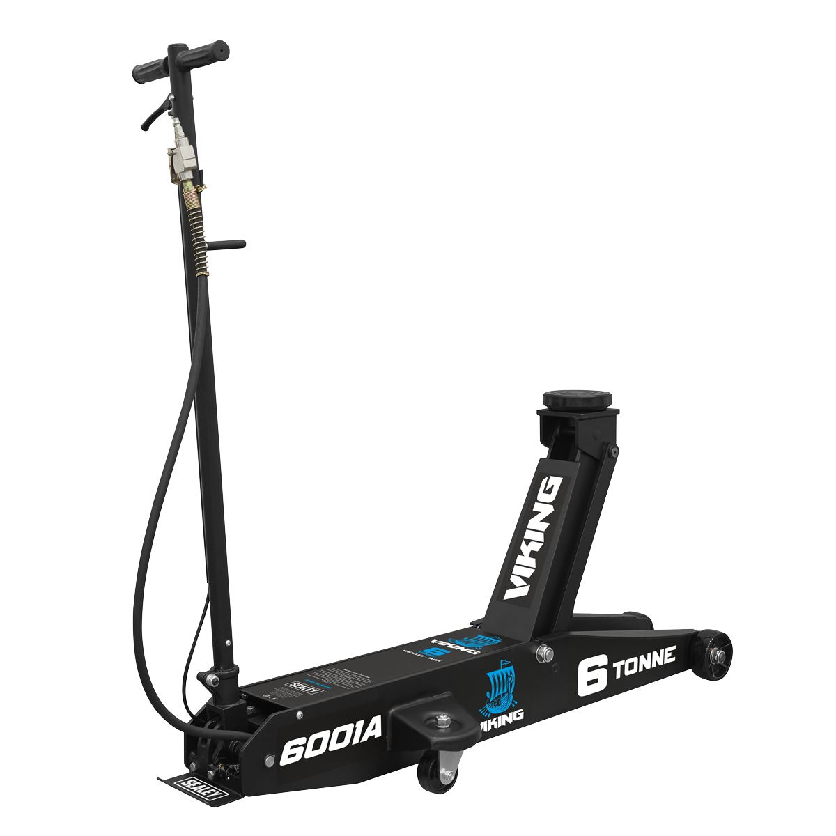 Sealey Viking Professional Long Reach Air/Manual Operation Trolley Jack with Rocket Lift 6 Tonne 6001A