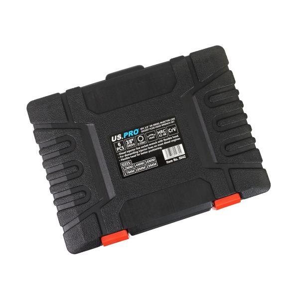 US PRO Tools 6pc 3/8" Dr Flexi Head Diesel Injector Line Socket Wrench Set 12-19mm 5642