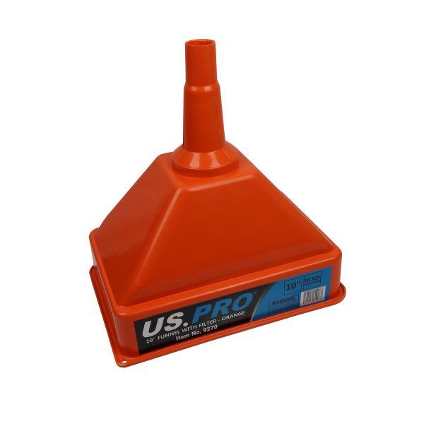 US PRO Large Heavy Duty Funnel With Filter - Orange 9270