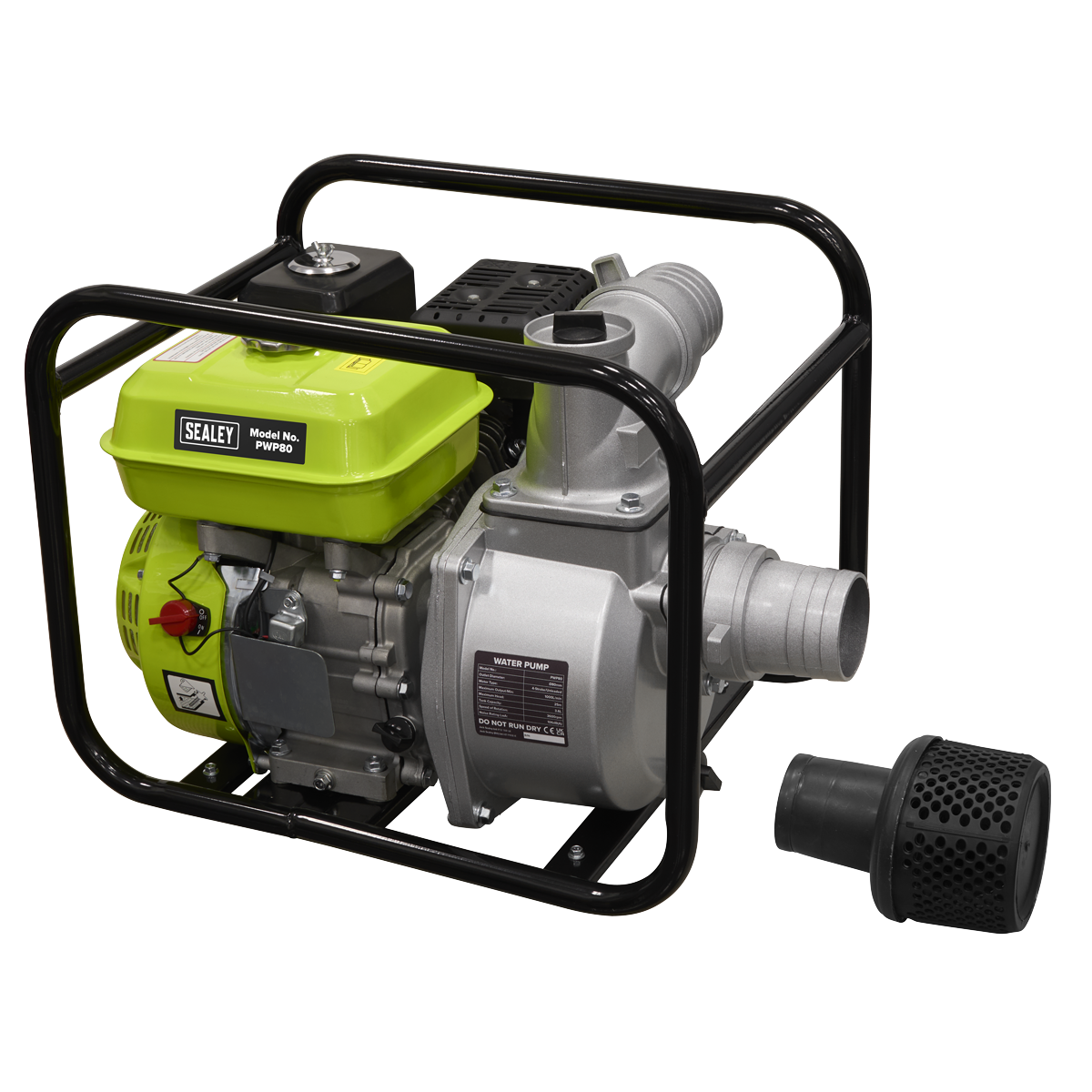 Sealey Petrol Powered Water Pump 80mm 6.15hp 4-Stroke Engine PWP80
