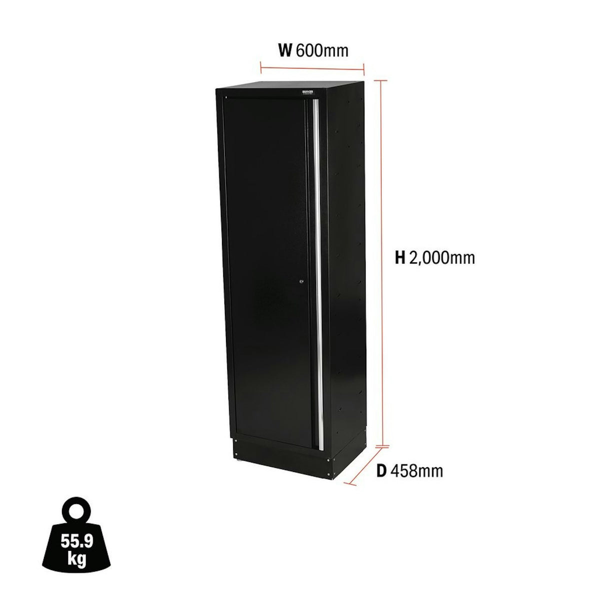 BUNKER Modular Tall Floor Cabinet, 1 Door, 2000mm 33165 - image 2