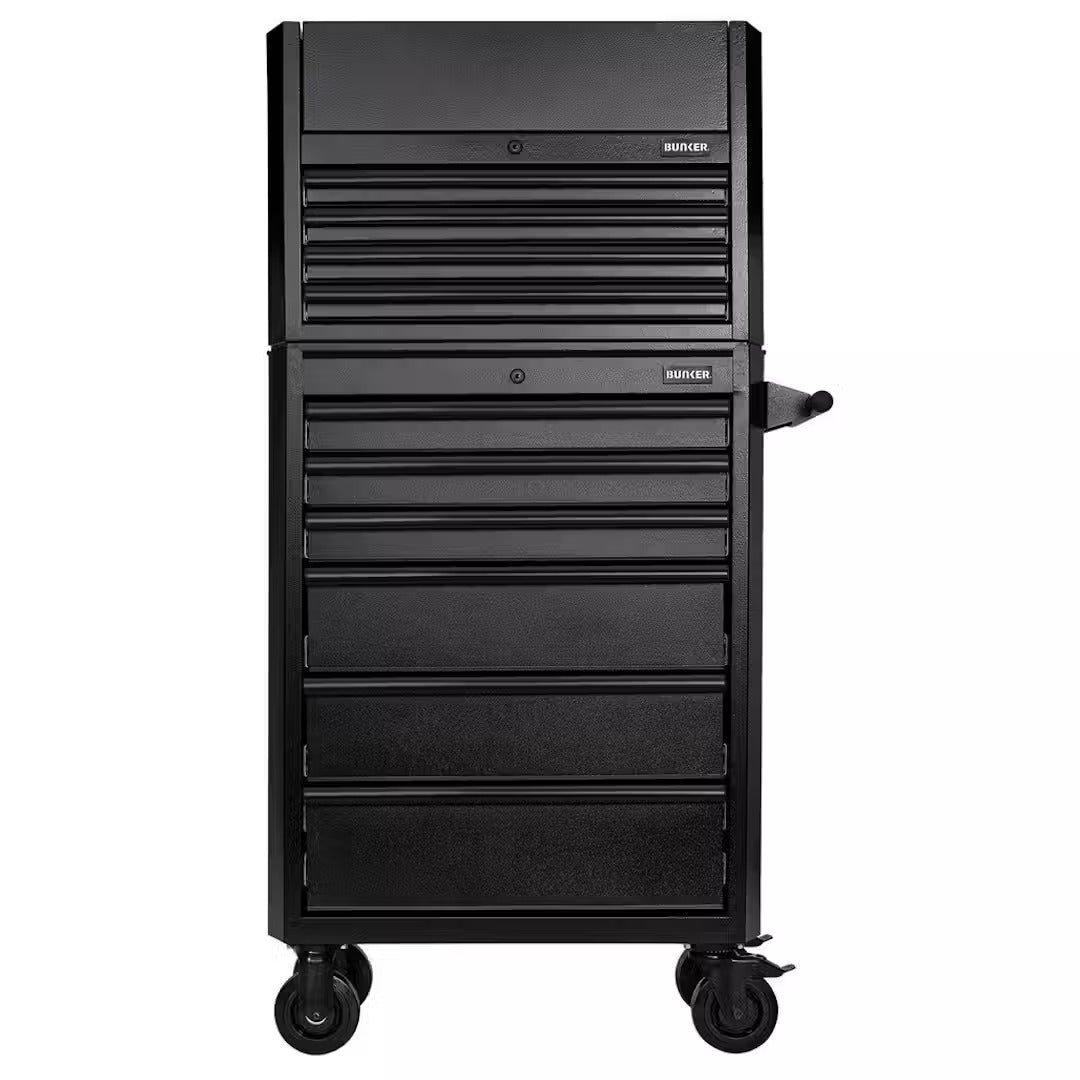 BUNKER® 10 Drawer Combined Roller Cabinet and Tool Chest, 26", Black 24247