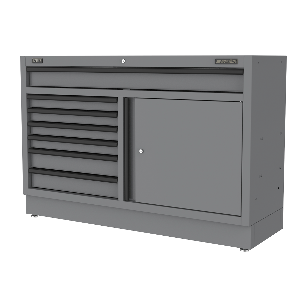 Sealey Superline PRO® Black Edition Modular Floor Cabinet 7 Drawer & Cupboard Combination 1360mm APMS41BE