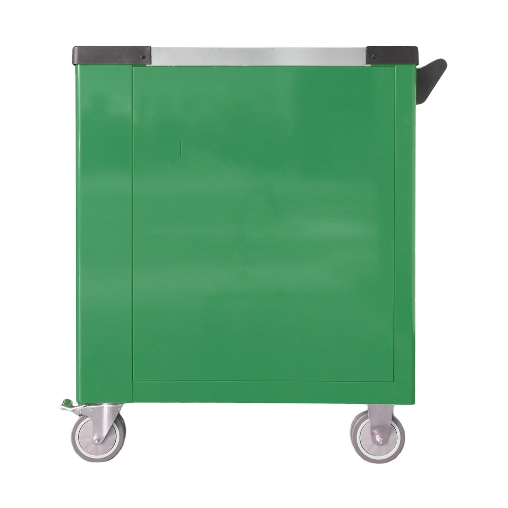 BRUNEL Tools 7 Drawer Caster Mounted Roller Tool Chest Cabinet with 6 Fully Stocked Drawers - 249 Pieces - Green