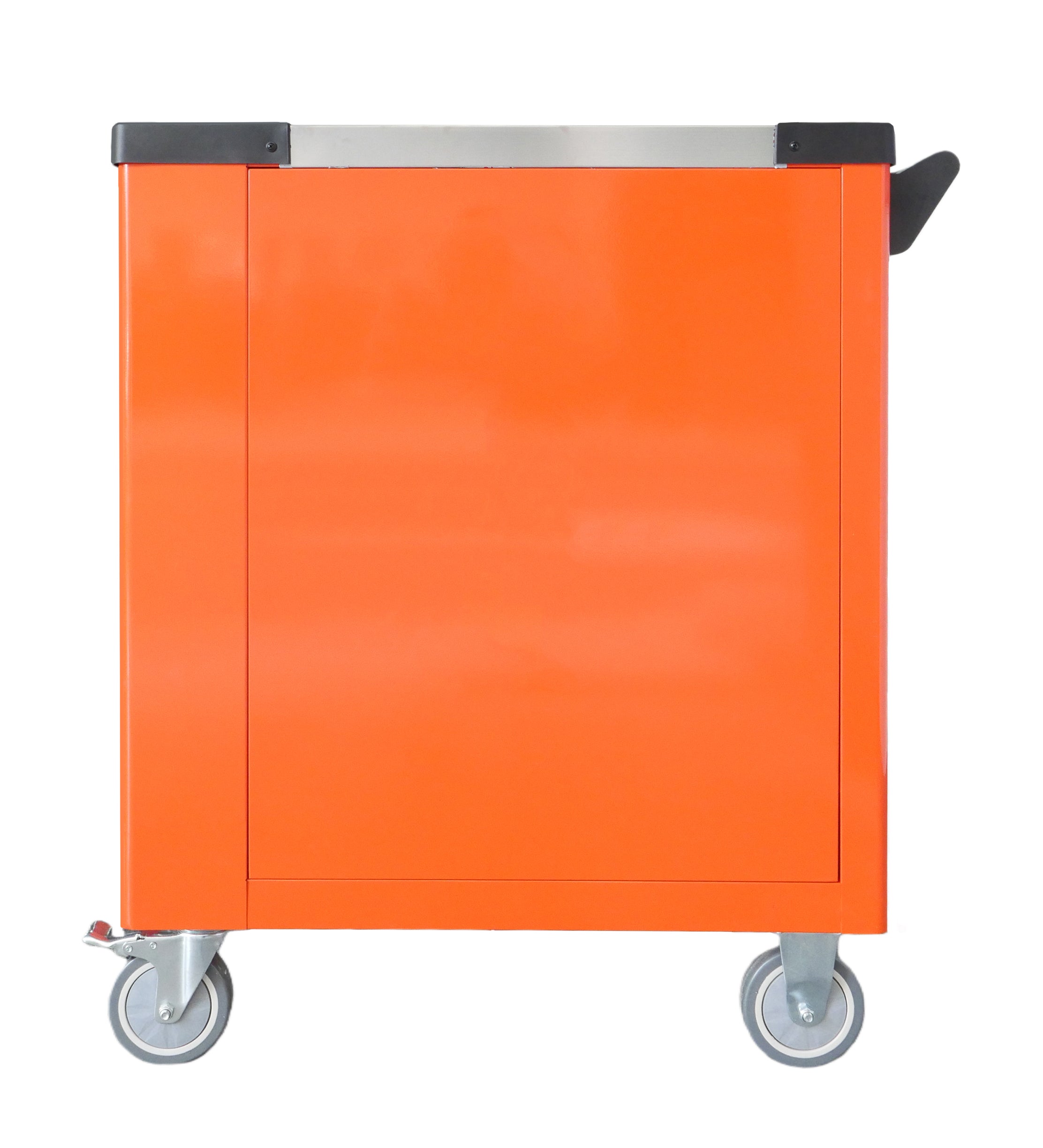 BRUNEL Tool 7 Drawer Caster Mounted Roller Tool Chest Cabinet with 6 Fully Stocked Drawers - 249 Pieces - Orange