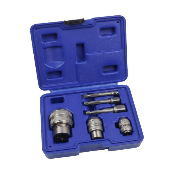 US PRO Tools 6pc Adjustable Tap Socket Set with Adaptors M3-M19 7240
