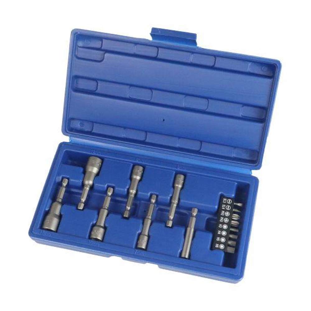US PRO Tools 15pc 1/4" Hex Dr Magnetic Impact Nut Driver & Bit Set Metric 7169