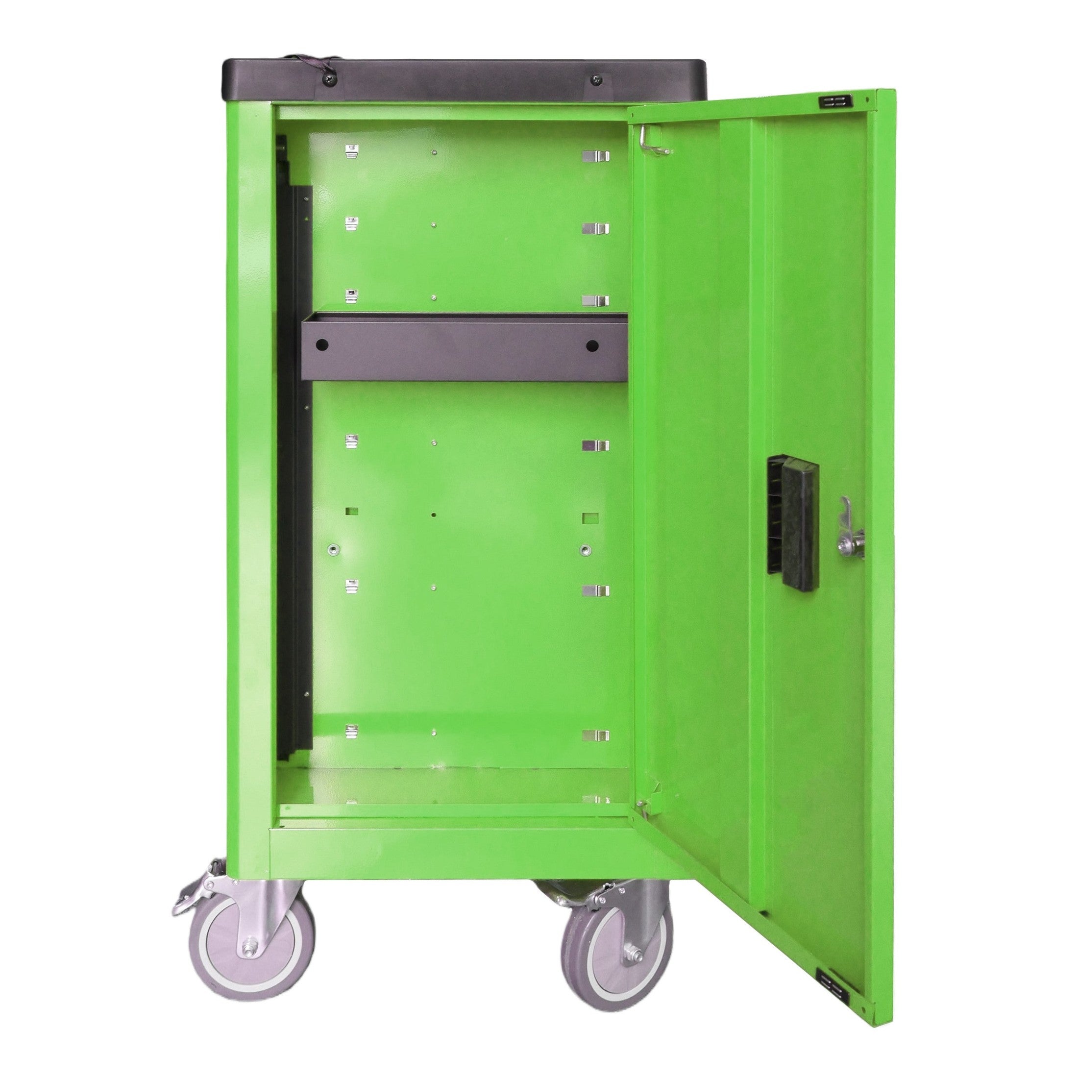 BRUNEL Tools 7 Drawer Caster Mounted Roller Tool Chest Cabinet with 6 Fully Stocked Drawers - 249 Pieces - Hi-Vis Green