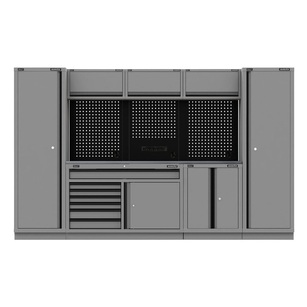 Sealey Superline PRO® Black Edition Storage System with Stainless Steel Worktop 3.24m APMSBESTACK05SS