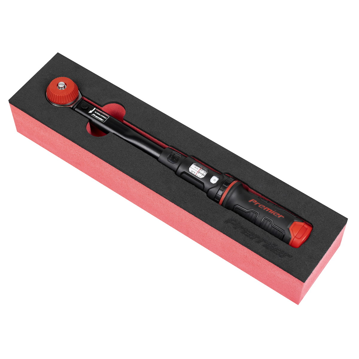 Sealey Premier Black Calibrated Micrometer Torque Wrench with 3/8"Sq Push-Through Drive 10-50Nm STW922