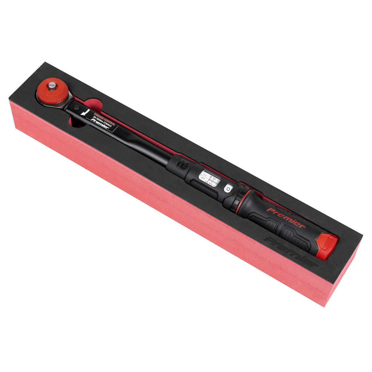 Sealey Premier Black Calibrated Micrometer Torque Wrench with 3/8"Sq Push-Through Drive 20-100Nm STW923