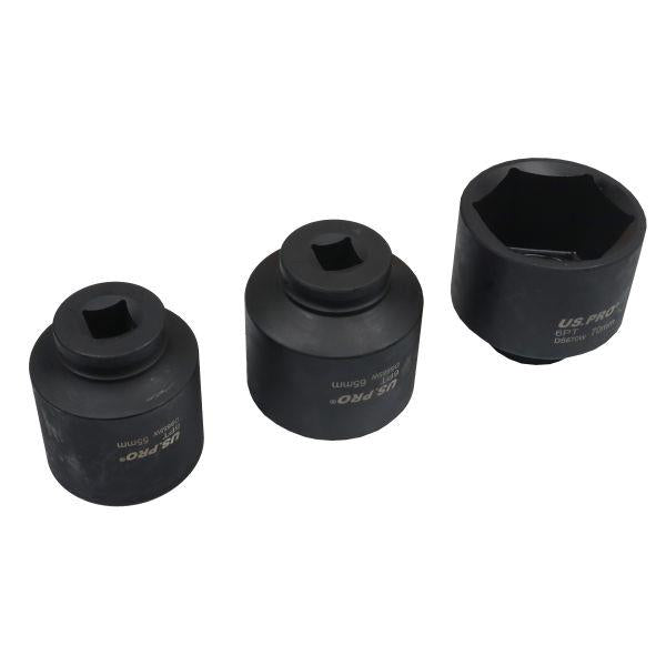 US PRO Tools 5pc 3/4" Dr 6pt Impact Socket Set 55-70mm 7583