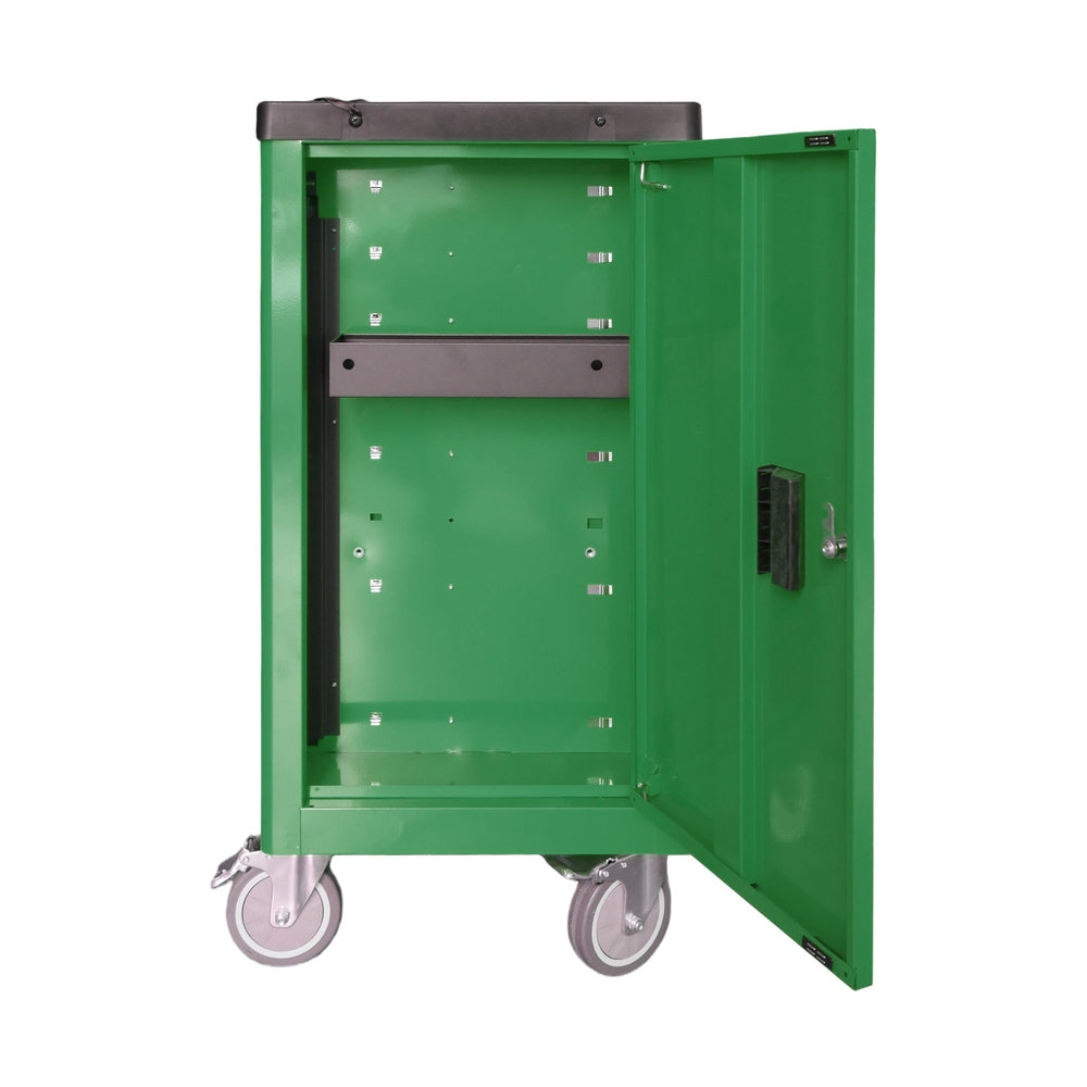 BRUNEL Tools 7 Drawer Caster Mounted Roller Tool Chest Cabinet with 6 Fully Stocked Drawers - 249 Pieces - Green