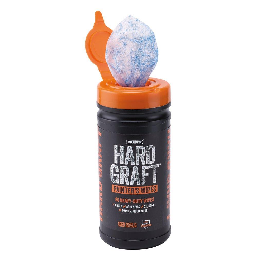 Draper Hard Graft Painters Wipes Heavy Duty Textured Tub of 80 12439