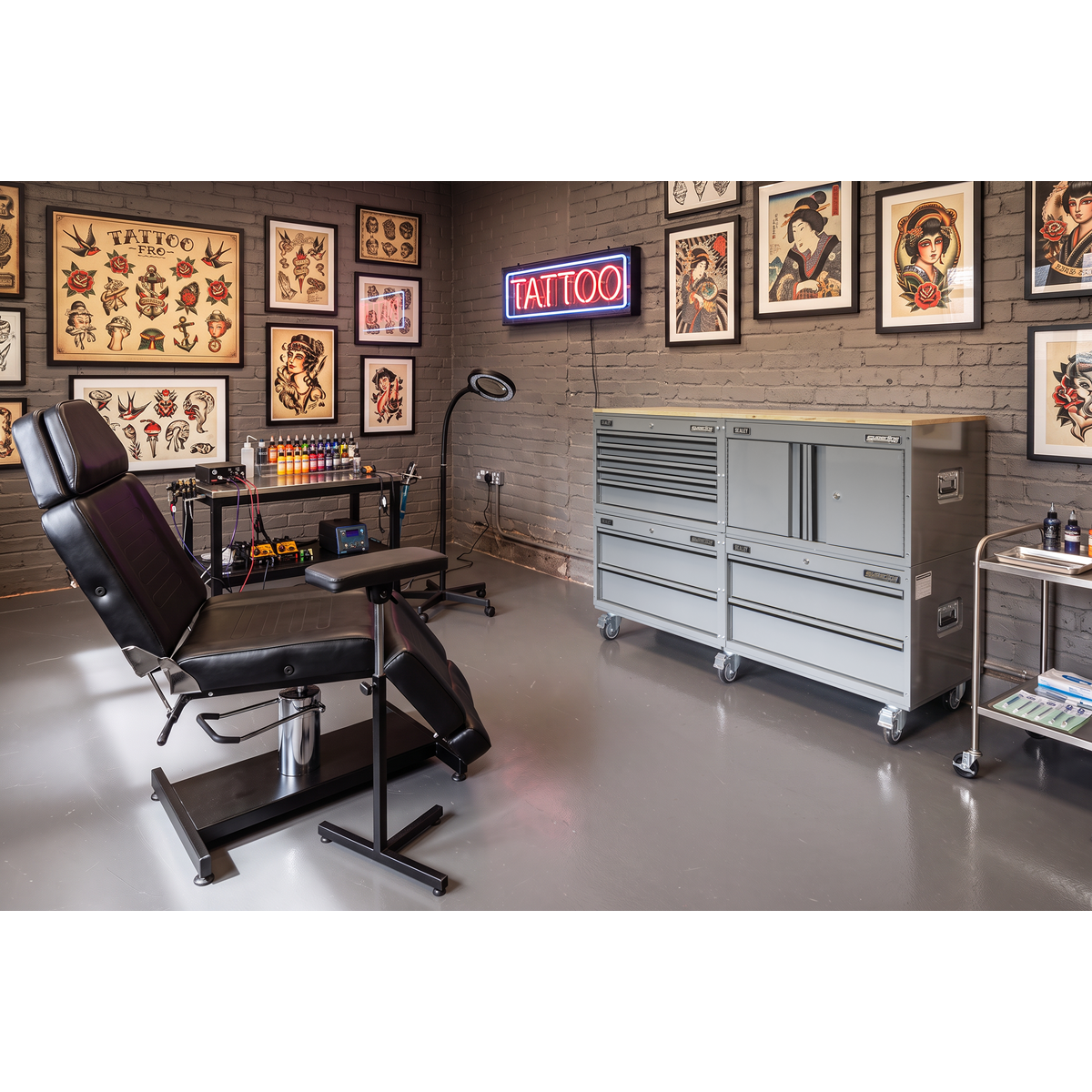 Sealey Superline PRO® Connect Modular Storage System with Rubber Wood Worktop 1.36m APMSCCOMBO5