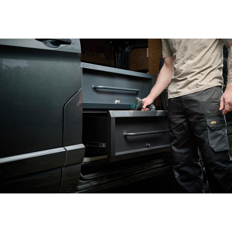 Bunker K1 Van Storage Stacking Drawer Box 905mm x 473mm x 312mm Grey 07134