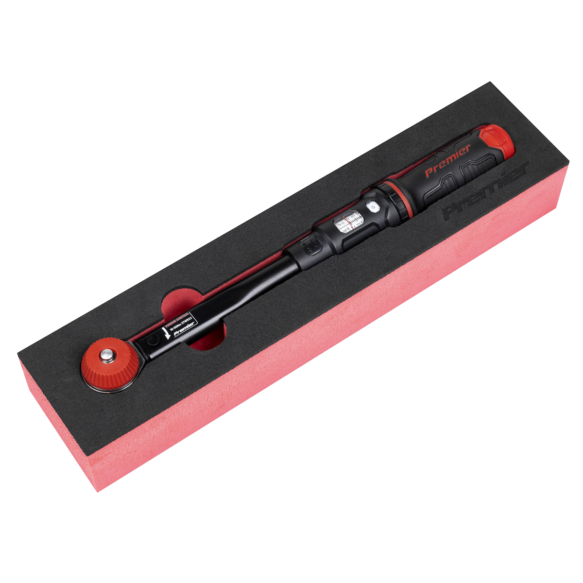 Sealey Premier Black Calibrated Micrometer Torque Wrench with 3/8"Sq Push-Through Drive 10-50Nm STW922