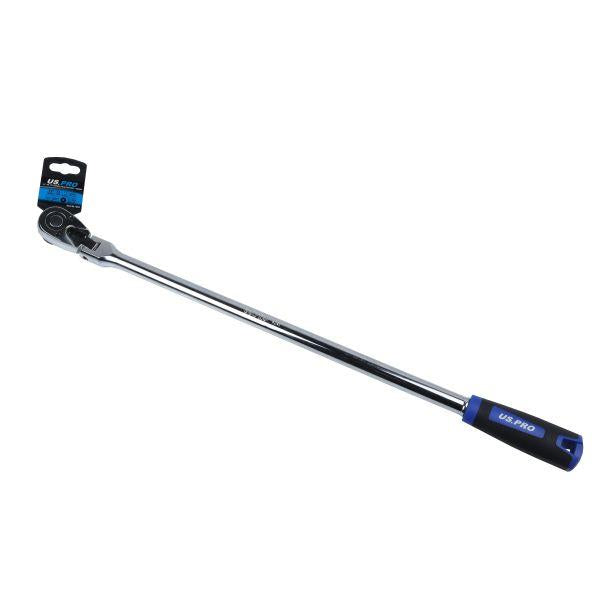 US PRO Tools 1/2" Drive Extra Long 600mm 72T Flexible Head Ratchet TPR Grip 4241