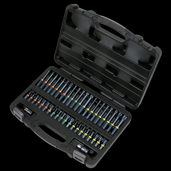 Sealey Premier Impact TRX-Star/Hex/Spline Bit Set 3/8" & 1/2"Sq Drive 42pc AK21901