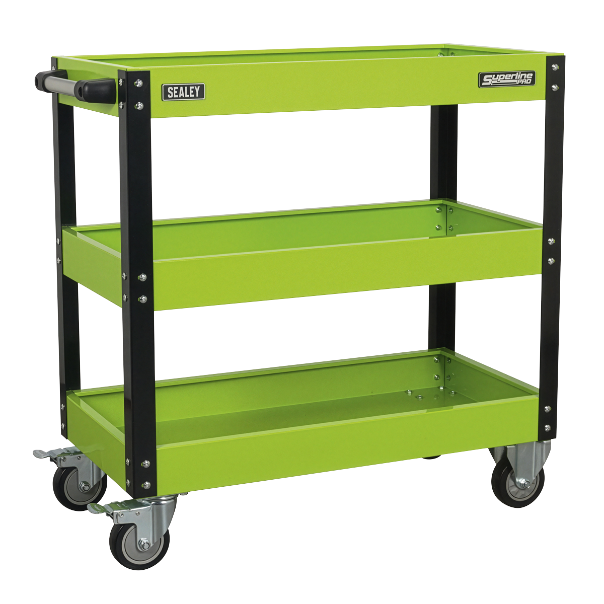 Sealey Superline PRO® Heavy-Duty Workshop Trolley 3-Level - Hi-Vis Green CX110HV
