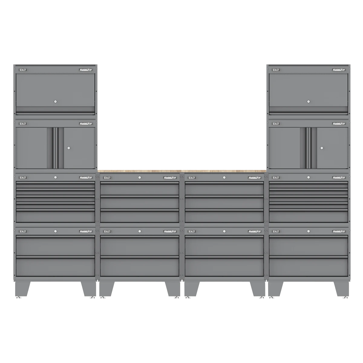 Sealey Superline PRO® Connect Modular Storage System with Rubber Wood Worktop 2.7m APMSCCOMBO1