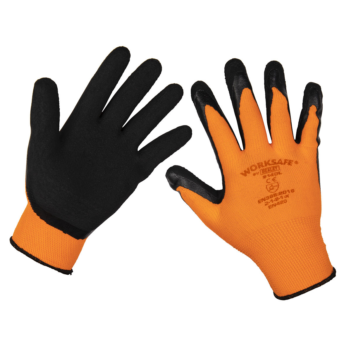Sealey Worksafe® Foam Latex Gloves, Large - Pack of 12 Pairs 9140L/12