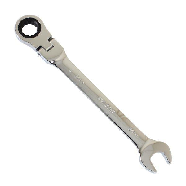 US PRO Tools 24mm Flexible Gear Ratchet Combination Wrench DIN3113 3893