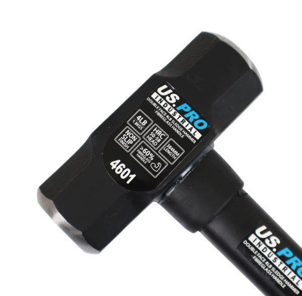 US PRO Tools Double Face 4lb Sledge Hammer Fibreglass Handle 1.8kg 384mm 4601