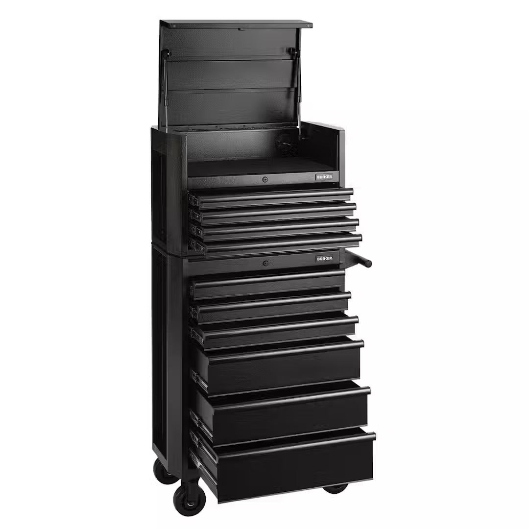 BUNKER® 10 Drawer Combined Roller Cabinet and Tool Chest, 26", Black 24247