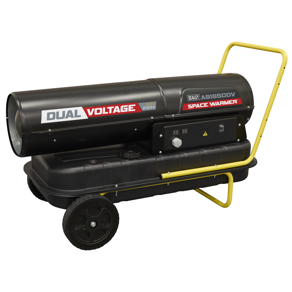 Sealey Dual Voltage Space Warmer® Kerosene/Diesel Heater with Wheels 185,000Btu/hr(55kW) AB1850DV
